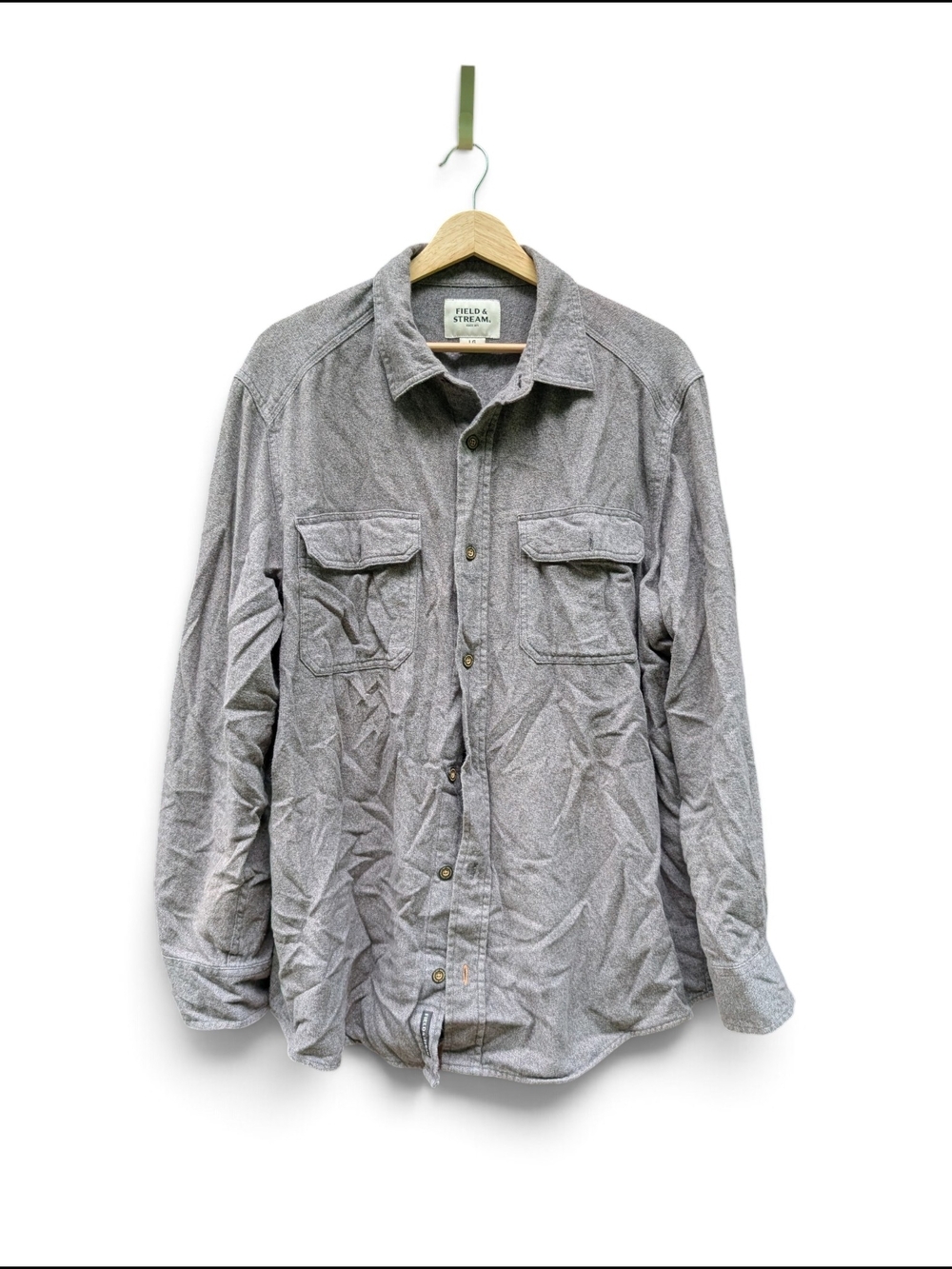 Field & Stream Gray Button-Front Casual Shirt Jacket